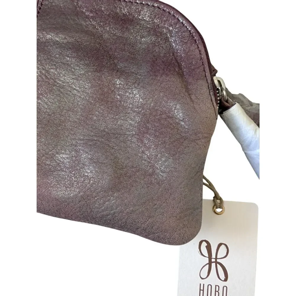 Hobo International Sable Wristlet Wallet Clutch Plum Graphite Purple New Tassel